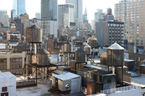 usa, etat de New York, New York City, Manhattan, Chelsea, buildings, reservoirs, depuis la terrasse de de l'hotel Four Points by Sheraton, 160W 25th, empire state,