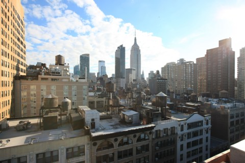 usa, etat de New York, New York City, Manhattan, Chelsea, buildings, reservoirs, depuis la terrasse de de l'hotel Four Points by Sheraton, 160W 25th, empire state,