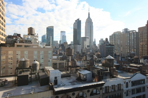 usa, etat de New York, New York City, Manhattan, Chelsea, buildings, reservoirs, depuis la terrasse de de l'hotel Four Points by Sheraton, 160W 25th, empire state,