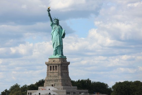 usa, etat de New York, New York City, Manhattan, financial district, pointe de Manhattan, ferry pour Staten Island, buildings, baie, bateaux, statue de la liberte, Bartholdi,