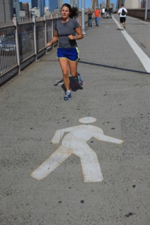 usa, etat de New York, New York City, Manhattan, brooklyn, pont de brooklyn bridge, pietons, vehicules, jogging, circulation, pointe de Manhattan,