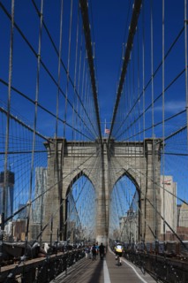 usa, etat de New York, New York City, Manhattan, brooklyn, pont de brooklyn bridge, pietons, vehicules, jogging, circulation, pointe de Manhattan,