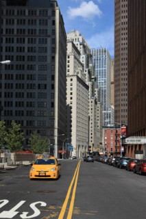 usa, etat de New York, New York City, Manhattan, financial district, pointe de Manhattan, ferry pour Staten Island, buildings, taxi,