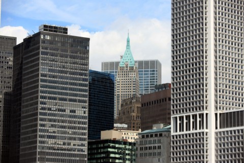 usa, etat de New York, New York City, Manhattan, financial district, pointe de Manhattan, ferry pour Staten Island, buildings, baie, bateaux, statue de la liberte, Bartholdi,