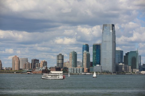 usa, etat de New York, New York City, Manhattan, financial district, pointe de Manhattan, ferry pour Staten Island, buildings, baie, bateaux, statue de la liberte, Bartholdi,