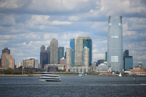 usa, etat de New York, New York City, Manhattan, financial district, pointe de Manhattan, ferry pour Staten Island, buildings, baie, bateaux, statue de la liberte, Bartholdi,