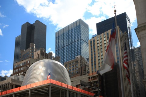 usa, state of New York, NYC, Manhattan, financial district, building, fulton center,