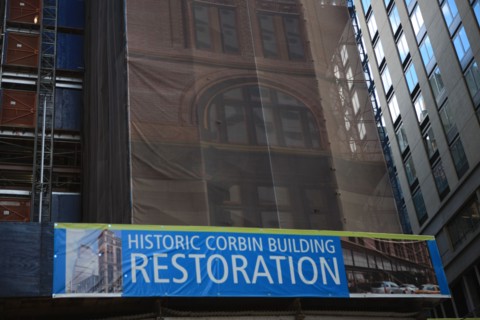 usa, state of New York, NYC, Manhattan, financial district, quartier de wall street, historical corbin building,