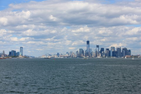 usa, etat de New York, New York City, Manhattan, financial district, pointe de Manhattan, ferry pour Staten Island, buildings, baie, bateaux, statue de la liberte, Bartholdi,