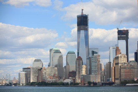 usa, etat de New York, New York City, Manhattan, financial district, pointe de Manhattan, ferry pour Staten Island, buildings, baie, bateaux, statue de la liberte, Bartholdi,