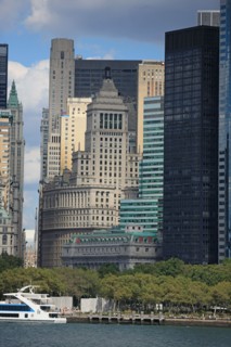 usa, etat de New York, New York City, Manhattan, financial district, pointe de Manhattan, ferry pour Staten Island, buildings, baie, bateaux, statue de la liberte, Bartholdi,