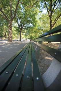 usa, etat de New York, New York City, Manhattan, Broadway, Central Park, jardin, building, promeneurs, banc,