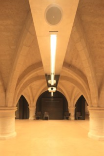 France, ile de france, paris 5e arrondissement, rue de poissy, college des bernardins, religion, architecte jm wilmotte, cellier, salle de cours, 
Date : 2011-2012