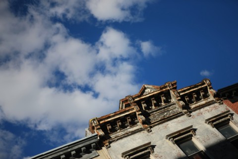 usa, state of New York, NYC, Manhattan, Lower East Side, rivington street, facade, ciel,
