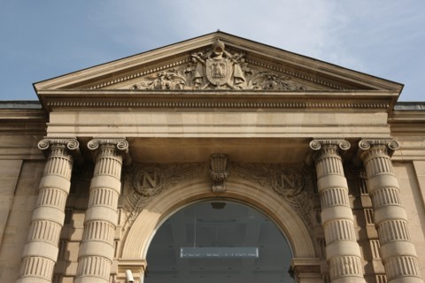 France, ile de france, paris 1er arrondissement, jardin des tuileries, musee du jeu de paume, fronton, 
Date : 2011-2012