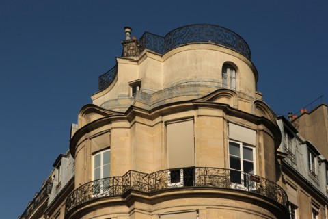 france, region ile de france, paris 1er arrondissement, 43 rue croix des petits champs, maison jaucourt, facade galbee, rotonde, entre banque de france et place des victoires, 
Date : 2011-2012