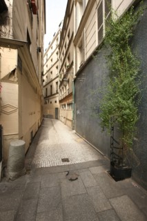 France, ile de france, paris 2e arrondissement, etienne marcel, passage de la trinite, paves, 
Date : 2011-2012