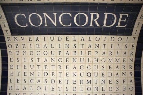 France, ile de france, paris 8e arrondissement, station de metro concorde, ligne 12.
Date : 2011-2012