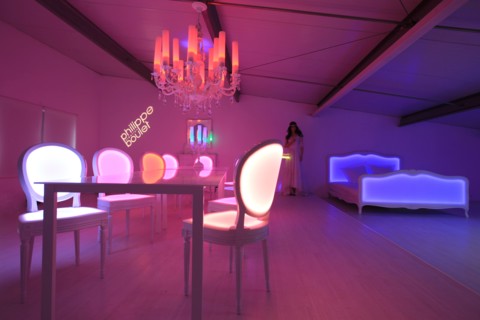 France, ile de france, paris 1er arrondissement, creation de philippe boulet, meubles lumineux, showroom 14 avenue de l'Opera, design, 
Date : 2011-2012