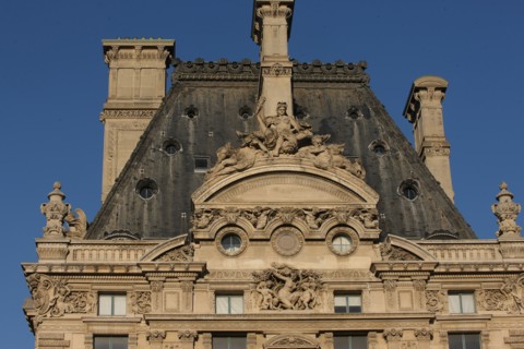 France, ile de france, paris 1er arrondissement, louvre, quai des tuileries, ancien palais des tuileries, pavillon de flore, musee du louvre, detail, sculpture, 
Date : 2011-2012