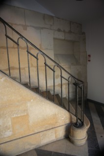 France, ile de france, paris 4e arrondissement, le marais, 6 rue de fourcy, hotel gilles charpentier, mije, auberge de jeunesse, hotel particulier, escalier, 
Date : 2011-2012