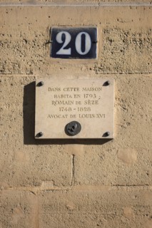 France, ile de france, paris, le marais, 3e arrondissement, 20 rue des quatre fils, hotel le feron, facade sur rue, hotel particulier, plaque romain de seze, avocat de louis XVI, 
Date : 2011-2012