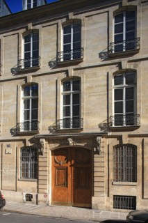 France, ile de france, paris, le marais, 3e arrondissement, 20 rue des quatre fils, hotel le feron, facade sur rue, hotel particulier, 
Date : 2011-2012