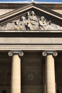 France, ile de france, paris 3e arrondissement, 68 rue de turenne, eglise saint denys du saint sacrement, religion catholique, architecte hippolyte godde, colonnes, chapiteaux, fronton, 
Date : 2011-2...