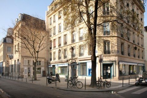 France, ile de france, paris 3e arrondissement, le marais, rue des archives, place a  l'angle de la rue de braque, hotel particulier, 
Date : 2011-2012