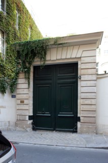 France, ile de france, paris 3e arrondissement, le marais, rue chapon, no22, hotel dorat, portail, 
Date : 2011-2012