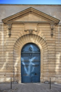 France, ile de france, paris 3e arrondissement, le marais, 60 rue de turenne, facade sur rue et portail de l'hotel grand veneur, hotel particulier, 
Date : 2011-2012