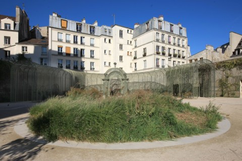 France, ile de france, paris, le marais, 3e arrondissement, jardin anne frank, derriere l'hotel de saint aignan dit aussi hotel d'avaux, musee du judaisme, 
Date : 2011-2012