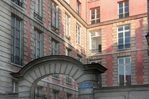 France, ile de france, paris 3e arrondissement, le marais, 4 rue du parc royal, facade sur rue de l'hotel de canillac, hotel particulier, 
Date : 2011-2012