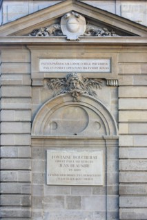 France, ile de france, paris 3e arrondissement, le marais, angle 131 de la rue de turenne et la rue charlot, fontaine de boucherat, 
Date : 2011-2012