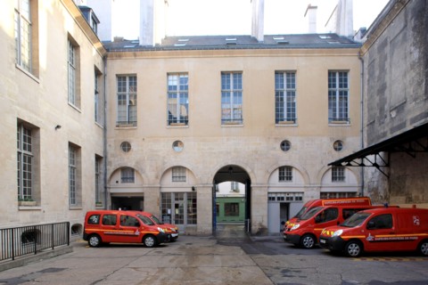 France, ile de france, paris 4e arrondissement, le marais, 7 rue de sevigne, caserne des pompiers de paris, hotel bouthillier de chavigny, hotel particulier, 
Date : 2011-2012