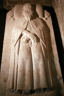 France, ile de france, paris 5e arrondissement, hotel de cluny, musee des thermes de cluny, detail d'une dalle funeraire.
Date : 2011-2012