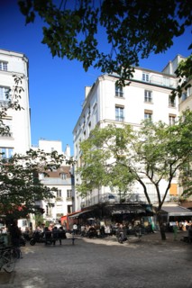 France, ile de france, paris, le marais, 4e arrondissement, place du marche sainte catherine, restaurants.
Date : 2011-2012