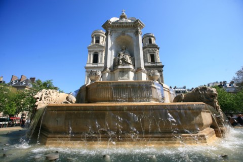 France, ile de france, paris 6e arrondissement, place saint sulpice, eglise saint sulpice, fontaine dite des point cardinaux;
Date : 2011-2012