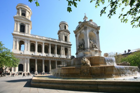 France, ile de france, paris 6e arrondissement, place saint sulpice, eglise saint sulpice, fontaine dite des point cardinaux;
Date : 2011-2012