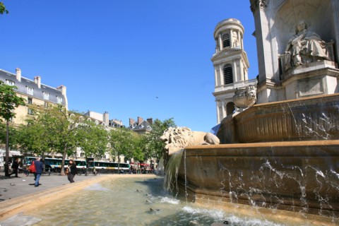 France, ile de france, paris 6e arrondissement, place saint sulpice, eglise saint sulpice, fontaine dite des point cardinaux;
Date : 2011-2012