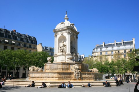 France, ile de france, paris 6e arrondissement, place saint sulpice, eglise saint sulpice, fontaine dite des point cardinaux;
Date : 2011-2012