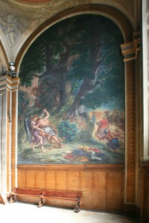 France, ile de france, paris 6e arrondissement, place saint sulpice, eglise saint sulpice, peinture de delacroix, chapelle.
Date : 2011-2012