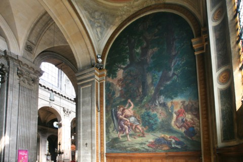 France, ile de france, paris 6e arrondissement, place saint sulpice, eglise saint sulpice, peinture de delacroix, chapelle.
Date : 2011-2012