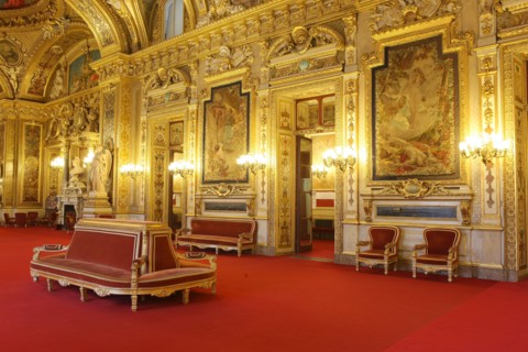 France, ile de france, paris 6e arrondissement, rue de vaugirard, palais du luxembourg, senat, salle des conferences, institution, parlement, republique.
Date : 2011-2012