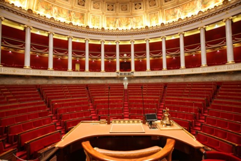 France, ile de france, paris 7e arrondissement, assemblee nationale, palais bourbon, hemicycle, chambre des deputes, institution, republique, parlement, vu depuis le perchoir, president

Date : 2011-2...