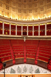 France, ile de france, paris 7e arrondissement, assemblee nationale, palais bourbon, hemicycle, chambre des deputes, institution, republique, parlement, vu depuis le perchoir, president

Date : 2011-2...