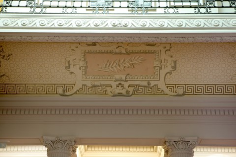 France, ile de france, paris 8e arrondissement, 7 rue velasquez, musee cernuschi, musee des arts asiatiques, mairie de paris, culture, hotel particulier, grand escalier, frise, continents

Date : 2011...