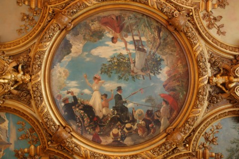 France, ile de france, paris 12e arrondissement, place louis armand, gare de lyon, restaurant le train bleu, gastronomie, detail plafond

Date : 2011-2012