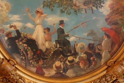 France, ile de france, paris 12e arrondissement, place louis armand, gare de lyon, restaurant le train bleu, gastronomie, detail plafond

Date : 2011-2012