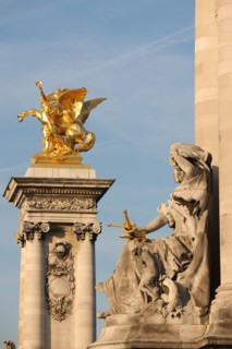 France, ile de france, paris 7e-16e arrondissement, pont alexandre III, seine, sculpture, statue,